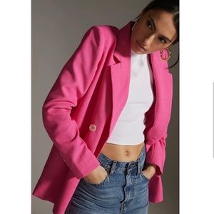 Maeve By Anthropologie Oversized Barbie Pink Blazer Size 6